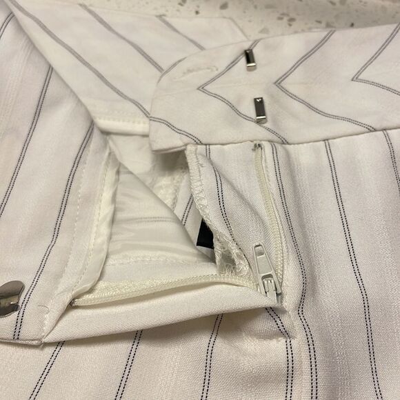 BCX woman’s white trousers with black pinstripes down the pants. - Picture 11 of 14